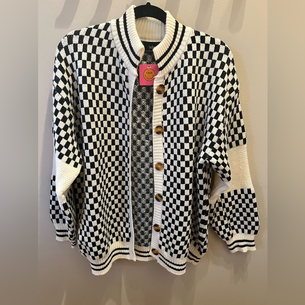 Dressed in LaLa Oversized Grandpa Checkered Cardigan